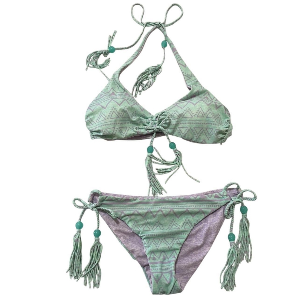 Victoria's Secret Women's Green and Purple Bikini Sets